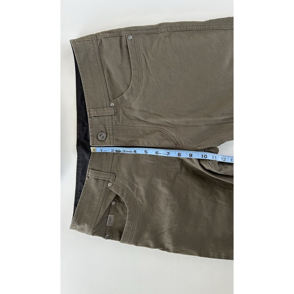 Kuhl Mens Kanvus Jean Pants Sz 33x31 Dark Khaki Stretch 5 Pocket Hiking Outdoor - Picture 11 of 13